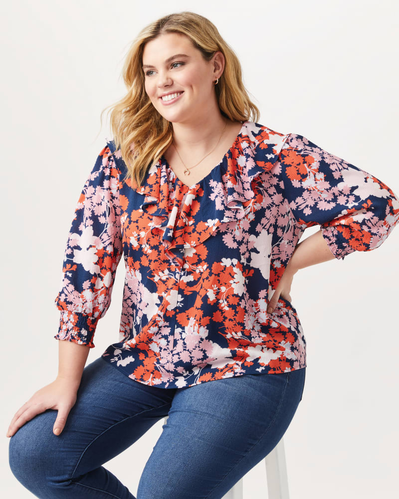 Front of plus size Iris V-Neck Blouse by East Adeline | Dia&Co | dia_product_style_image_id:152064